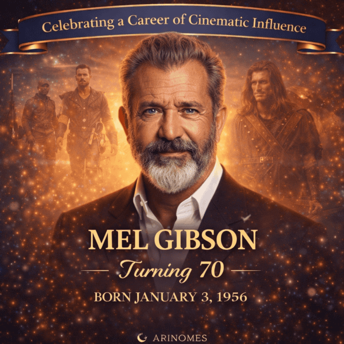 Mel Gibson honored for his enduring legacy in global cinema on Arinomes, 2026
